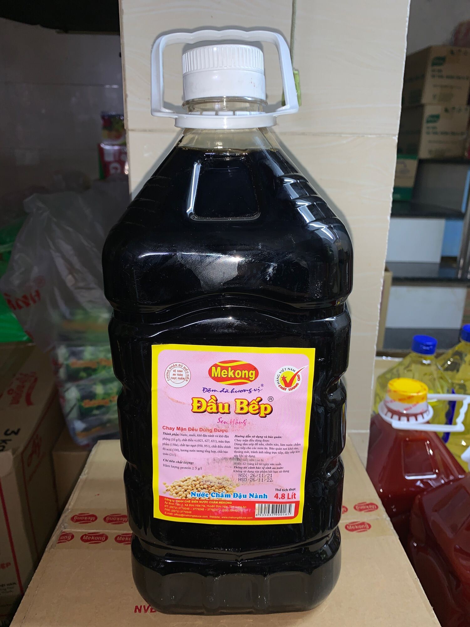 1 thùng tương đen Đầu Bếp 5 lít (4 bình) - Hình ảnh 3