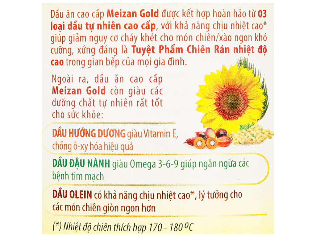 Dầu ăn cao cấp Meizan Gold can 2 lít - Hình ảnh 4