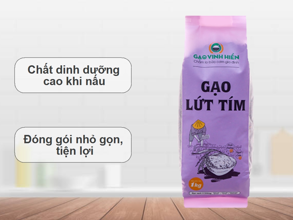 Gạo lứt tím Vinh Hiển túi 1kg