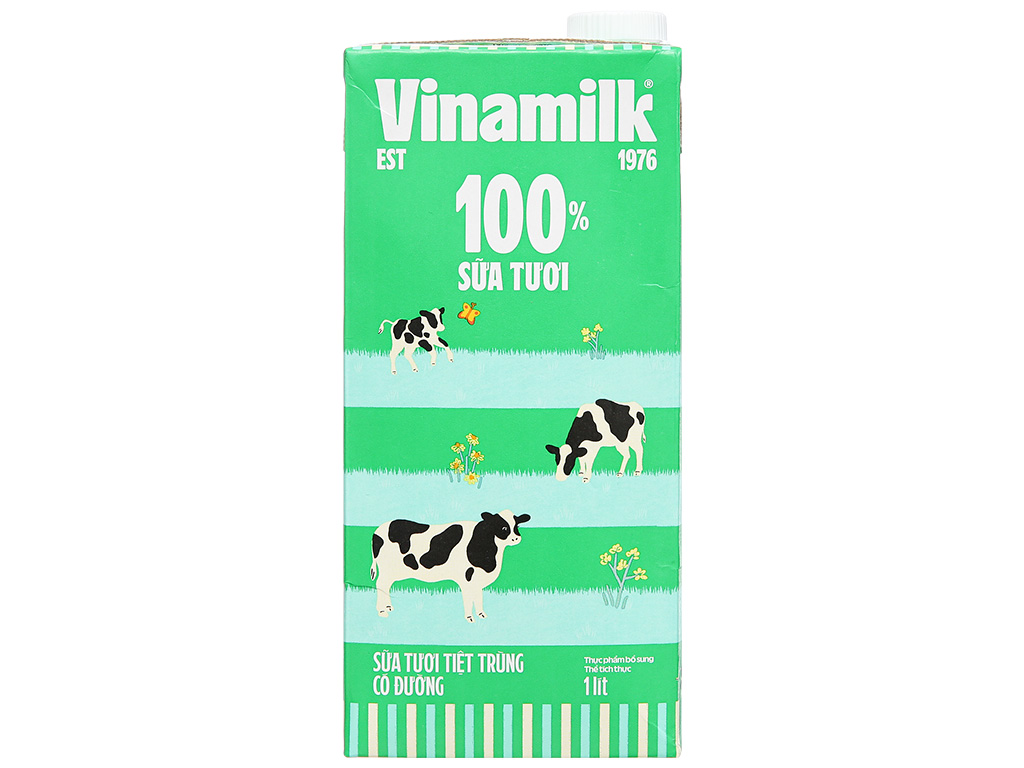 Thùng 12 hộp sữa tươi tiệt trùng có đường Vinamilk 100% Sữa tươi 1 lít - Hình ảnh 3
