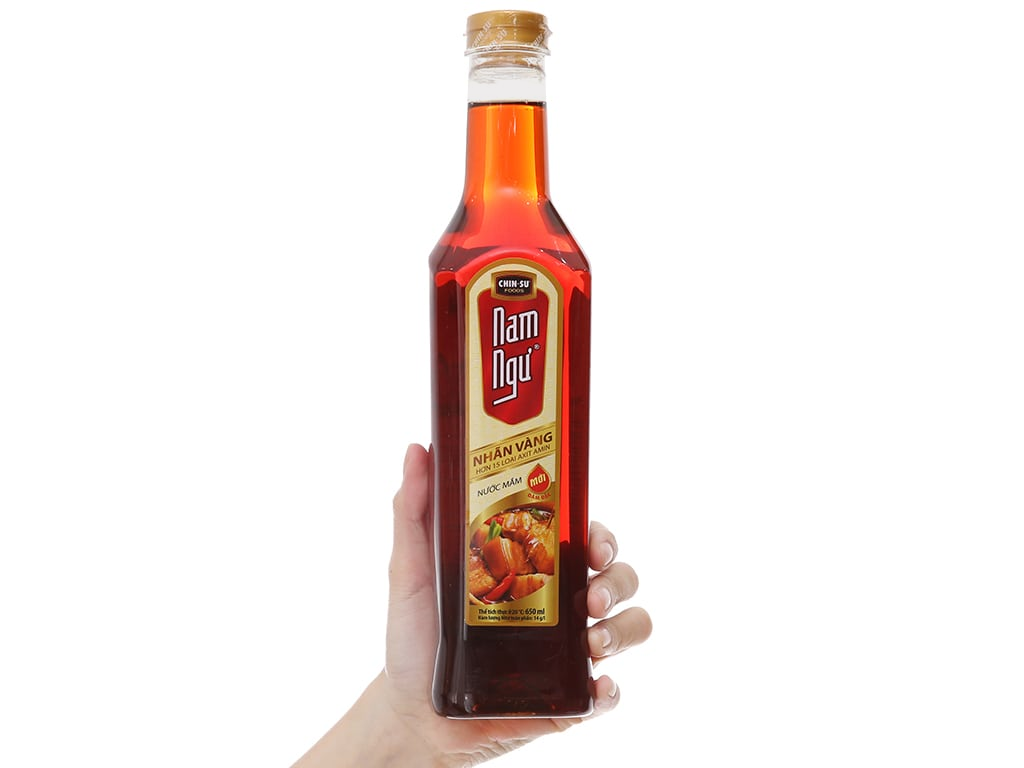 Nước mắm Nam Ngư nhãn vàng 14 độ đạm chai 650ml - Hình ảnh 4