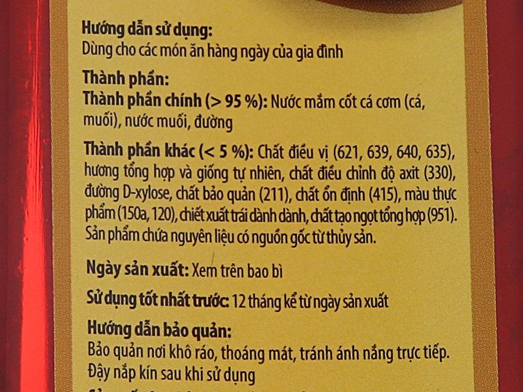 Nước mắm Nam Ngư nhãn vàng 14 độ đạm chai 650ml - Hình ảnh 5