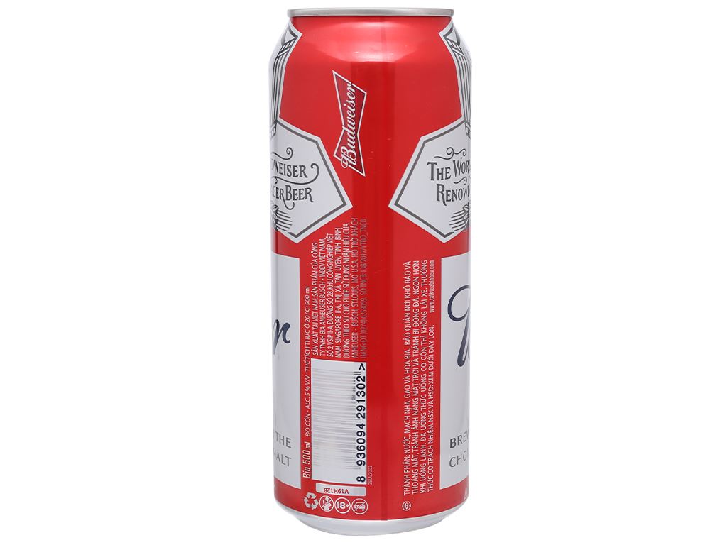 Thùng 12 lon bia Budweiser 500ml - Hình ảnh 4