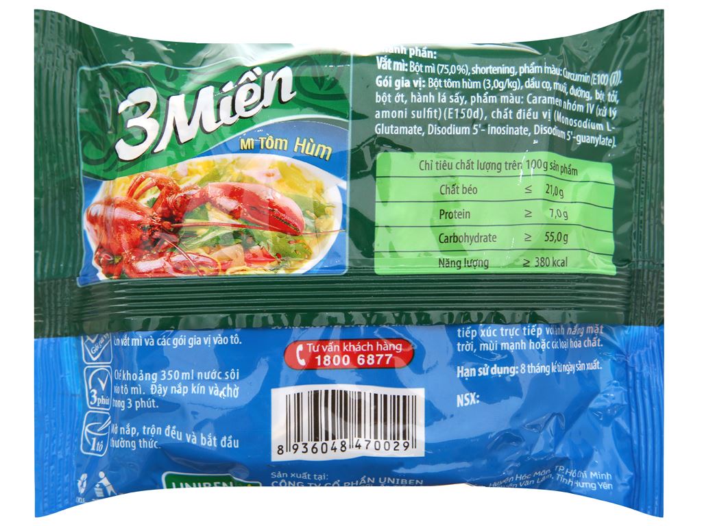 Thùng 30 gói mì 3 Miền tôm hùm 65g - Giá Buôn Sỉ - Hình ảnh 4