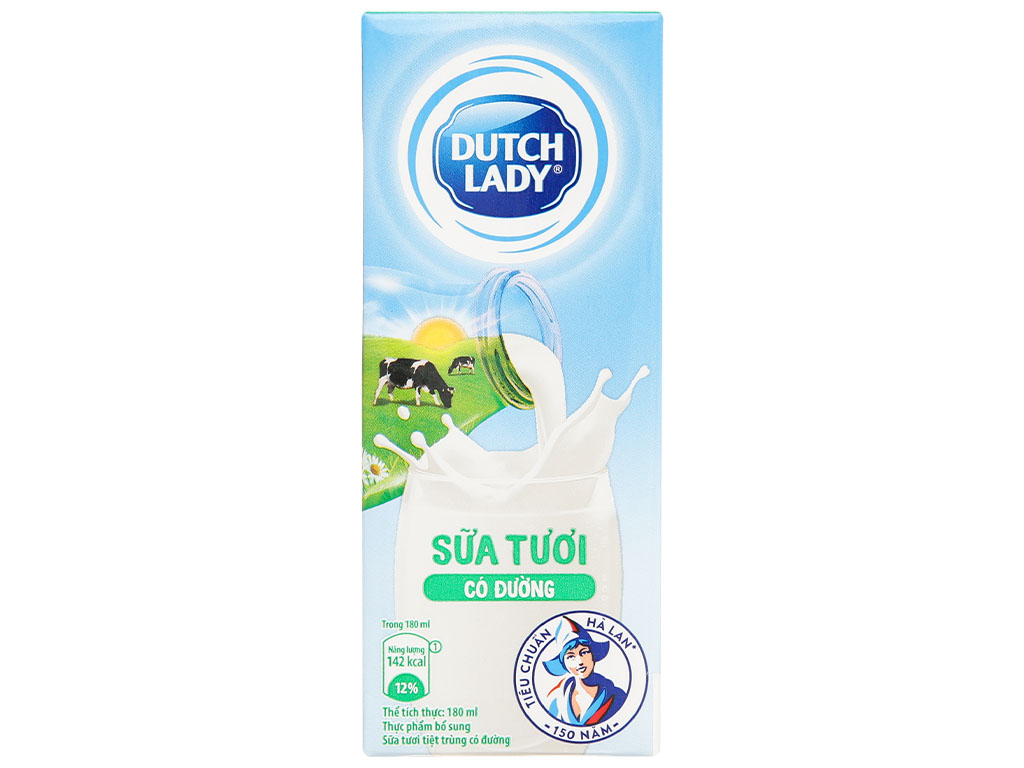 Thùng 48 hộp sữa tươi tiệt trùng có đường Dutch Lady 180ml - Hình ảnh 4