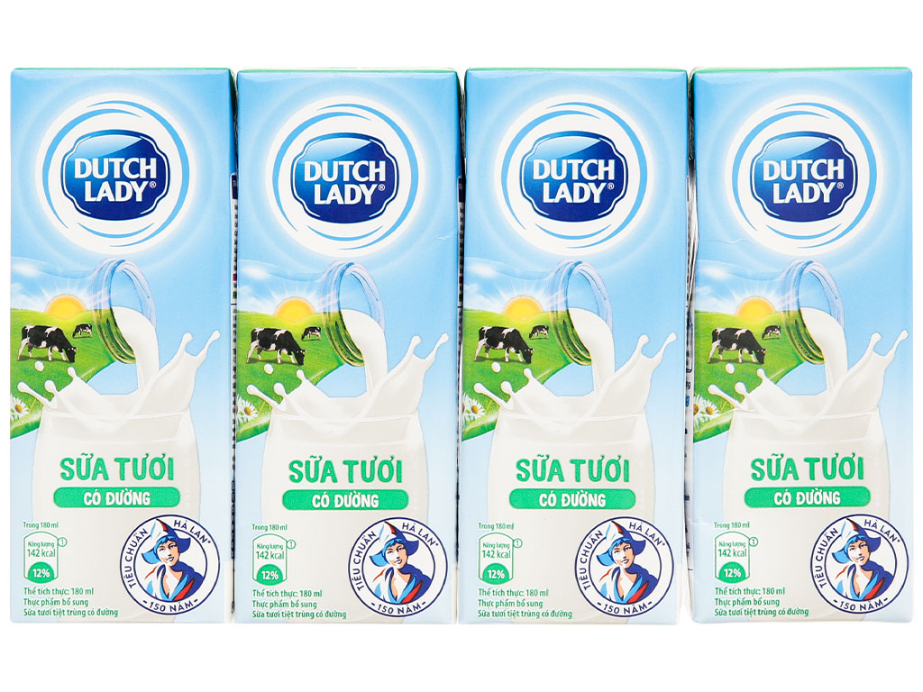 Thùng 48 hộp sữa tươi tiệt trùng có đường Dutch Lady 180ml - Hình ảnh 3