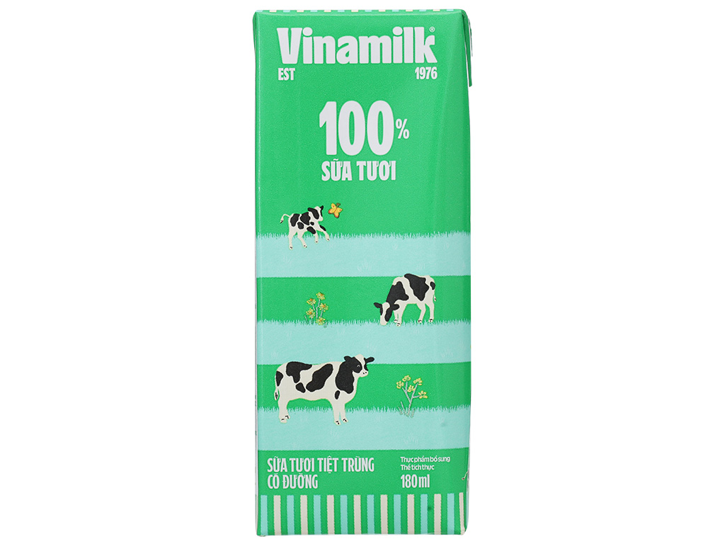 Thùng 48 hộp sữa tươi tiệt trùng có đường Vinamilk 100% Sữa tươi 180ml - Hình ảnh 5