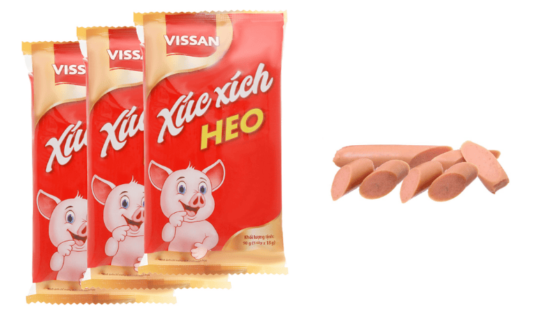 Thùng 40 gói Xúc Xích Tiệt Trùng Heo Vissan Gói 90g - Hình ảnh 2
