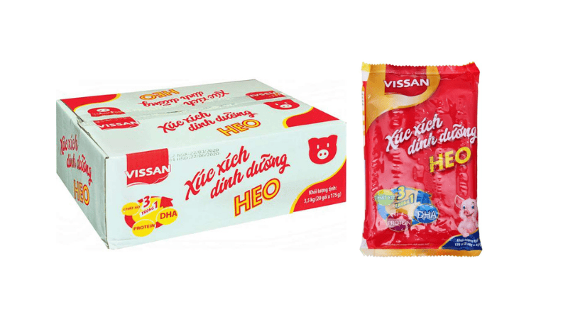 Thùng xúc xích heo dinh dưỡng Vissan gói 175g