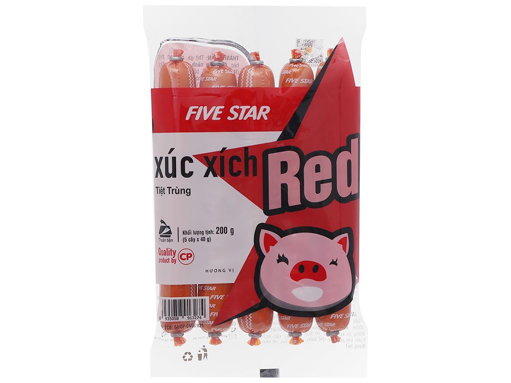 Xúc xích five star Red C.P gói 200g (5 cây x 40g) - Hình ảnh 3