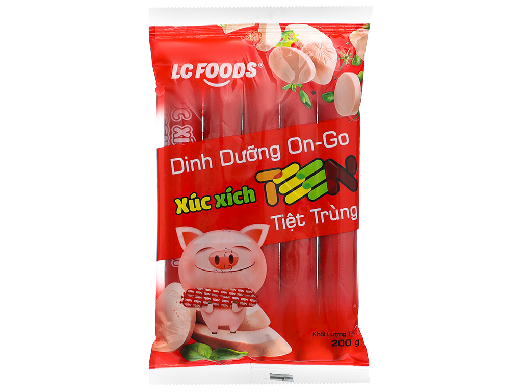 Xúc xích heo tiệt trùng LC FOODS gói 200g 5 cây - Hình ảnh 3